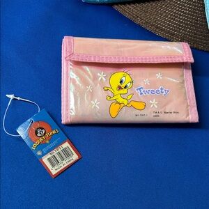 🖤NWT🔺Y2K 2003 Warner Bros. Tweety Pink Bi-fold Wallet